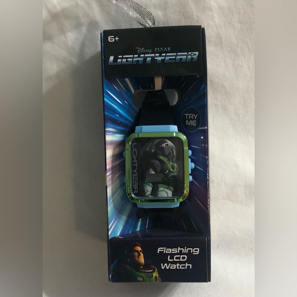 Disney Pixar Light Year boy’s flashing LCD square watch blue green.6+ - Picture 2 of 4